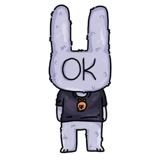 👌 d951f4eb OK coniglio, carino, ok, accordo, cartone animato, illustrazione telegram sticker