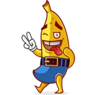 😉 3d8f4c52 banan, kreskówka, owoc, jedzenie, śmieszne, postać, emoji telegram sticker