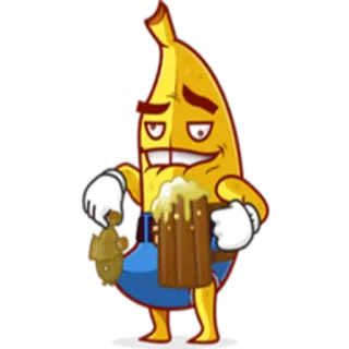 🍺 abe95749 banan, kreskówka, owoc, piwo, picie, śmieszne telegram sticker