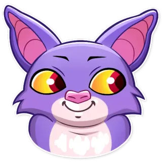 🌚 52c70439 kelelawar, binatang, mamalia, lucu, kartun, ungu, stiker whatsapp sticker