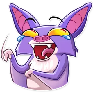 😂 5a0f8d2c kelelawar, kartun, hewan, jari tengah, menyinggung, gestur, stiker whatsapp sticker