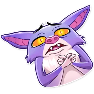 😨 eea9ed61 kelelawar, kartun, binatang, makhluk, lucu, stiker, ungu, mamalia whatsapp sticker