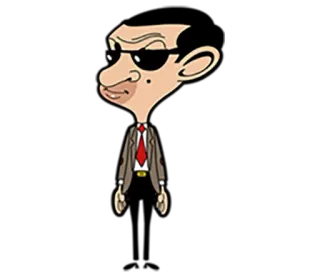 😎 6cebd8e4 Mr. Bean cartone animato, comico, britannico, occhiali whatsapp sticker