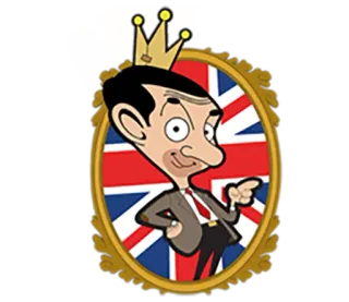 🇬🇧 da61657f Mr. Bean mr. bean, britannico, re, cartoni animati, commedia whatsapp sticker