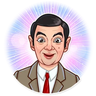 😃 55618aeb Mr. Bean Mr. Bean, Rowan Atkinson, commedia, cartoni animati, umorismo, televisione, britannico, divertente whatsapp sticker