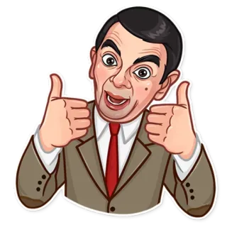 👍 8953bade Mr. Bean Mr. Bean, Rowan Atkinson, commedia, umorismo, pollice in su, serie TV, personaggio whatsapp sticker