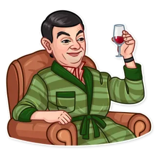 🍷 a15c35c7 Mr. Bean Mr. Bean, vino, personaggio, commedia, divertente, rilassante whatsapp sticker