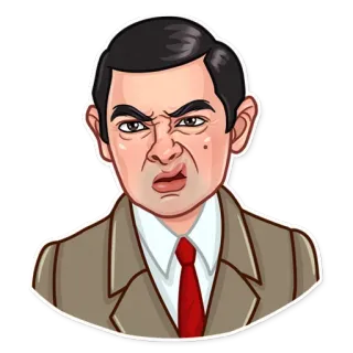 🤨 a6c3b3e8 Mr. Bean Mr. Bean, comico, divertente, cartone animato, espressione facciale whatsapp sticker