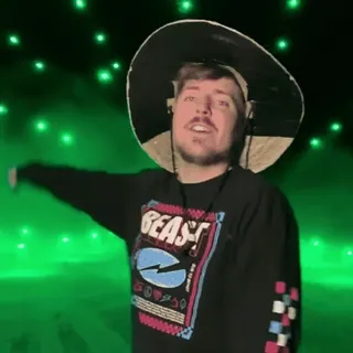 🏮 489a1d33 MrBeast BEAST MrBeast, YouTube, Content Creator, Cappello, Celebrità, Youtuber telegram sticker