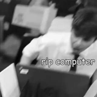 💻 f56ec4d6 rip computer computer, RIP, triste, tecnologia telegram sticker