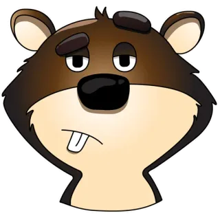 😐 83340336 animal, beaver, cartoon, sticker, mammal, rodent telegram sticker