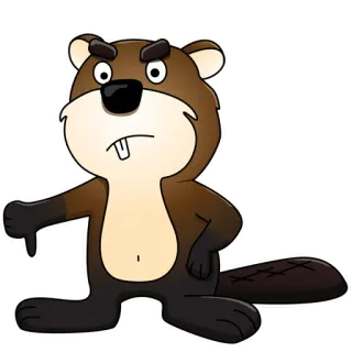 👎 f108afeb beaver, cartoon, dislike, downvote, thumbs down, animal telegram sticker