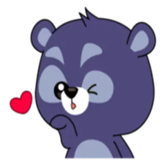 💋 ec063846 urso, desenho animado, coração, amor, fofo, animal, beijo telegram sticker