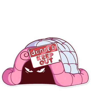 😡 395b12b6 danger KEEP OUT 위험, 출입 금지, 경고, 표지판, 분홍색, 동굴, 눈 telegram sticker