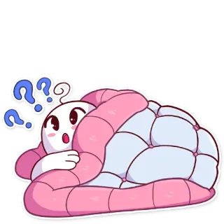 😮 dde2d086 만화, 질문, 벌레, 귀여운, 혼란스러운, 분홍색, 캐릭터 telegram sticker