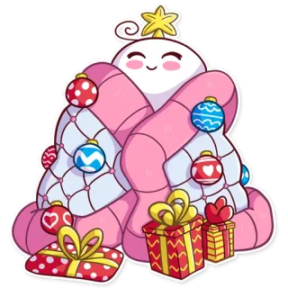 🎄 e929f9aa 귀여운, 크리스마스, 선물, 장식, 겨울, 휴일 telegram sticker