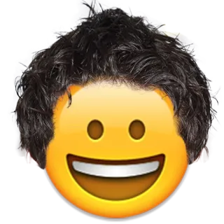 😀 9098b9a3 Emoji, Wajah, Senang, Rambut telegram sticker