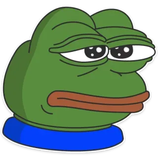 🐸 97813238 Pepe the Frog pepe, rana, meme, meme di internet, triste, espressione whatsapp sticker