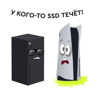 🤢 4d529f5d У КОГО-ТО SSD ТЕЧЁТ! xbox, ps5, ssd, 만화, 게이밍, 유머, 콘솔, 전자제품 telegram sticker