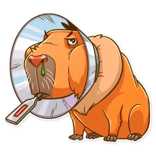 🤒 e4a3d1ff cão, doente, doente, cone, termômetro, animal de estimação, animal telegram sticker