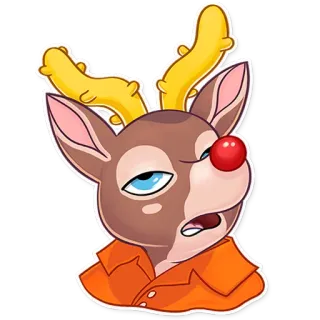 ❓ 615a5d64 олень, олень, животное, мультик, сонный, уставший, измученный, смешной telegram sticker