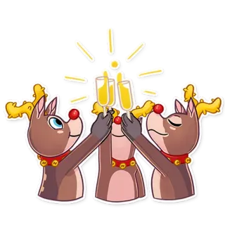 🍻 6ce66d59 олень, ура, праздник, отпуск, животные, праздничный telegram sticker
