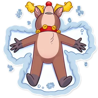 👼 7a420045 олень, рождество, снежный ангел, праздник, зима, милый, мультфильм, праздничный telegram sticker