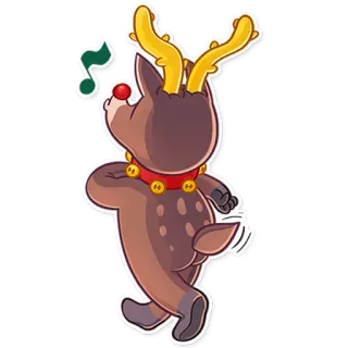 🚶 8be51cec Олень, Рождество, Милый, Праздничный, Мультик, Животное telegram sticker