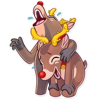 😂 f0155e01 олень, мультфильм, рождество, праздник, милый telegram sticker