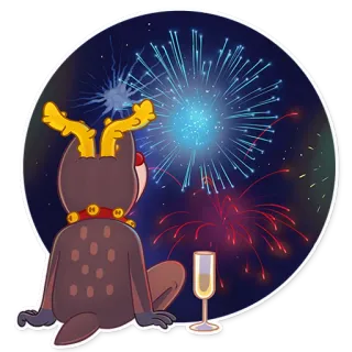 🎆 f99b7f62 олень, фейерверк, праздник, новый год, праздничный, вечеринка telegram sticker