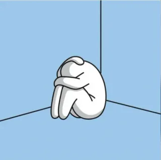 🌫 2ff87368 triste, solo, deprimido, ansioso, aislado, dibujo animado, personaje whatsapp sticker