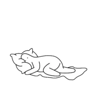 🌫 4f4dc0ee dormir, almohada, manta, dibujo lineal, descanso, relajación whatsapp sticker