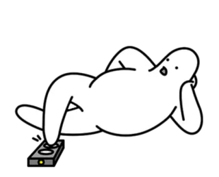 🌫 59f7c685 Dibujo animado, Abstracto, Blanco, Remoto, Relajante, Tumbado, Mancha whatsapp sticker