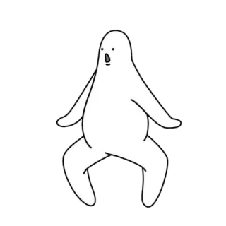 🌫 c5508374 Blob, Blanco, Dibujo animado, Personaje whatsapp sticker