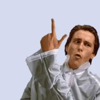 👆 eb445912 Patrick Bateman American Psycho Patrick Bateman, American Psycho, Vinger, Beledigend gebaar telegram sticker