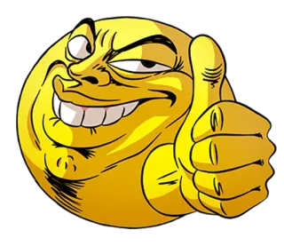 👍 0e858aa1 Biểu tượng cảm xúc, Cười đểu, Meme, Ngón tay cái giơ lên, Văn hóa Internet, Biểu cảm, Sự chấp thuận telegram sticker