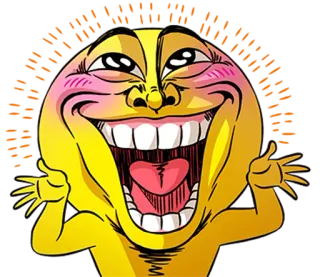 ☺ 73d61b69 Meme, Hài hước, Cười, Vàng, Mặt, Biểu cảm, Hoạt hình telegram sticker