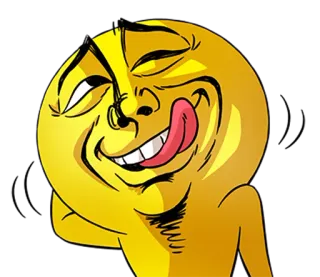 😜 7f179c64 mặt vàng, emoji, lưỡi, ngớ ngẩn, vui nhộn telegram sticker