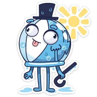 😜 78d75799 漫画, かわいい, キャラクター, 青, シルクハット, おもしろい telegram sticker