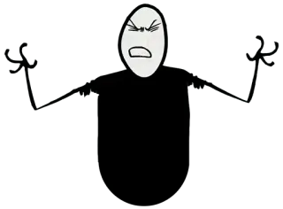 😤 b335a067 monster, angry, cartoon, creepy, character, black, white telegram sticker