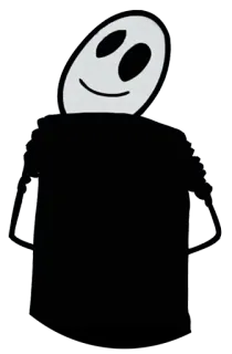 😏 c234d89f sticker, character, black and white, minimalist telegram sticker