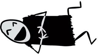 🤣 e3a35472 stick figure, cartoon, laughing, funny, happy telegram sticker