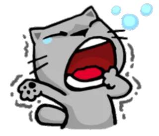 💤 0dc5b1cc Katze, Cartoon, schläfrig, Gähnen, erschöpft, müde, süß telegram sticker