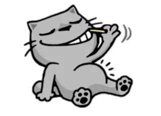 🙃 355292a5 Katze, Cartoon, Tier, Strichmännchen, niedlich, Schnurrhaare telegram sticker