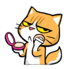 💄 ad5ea2cb Katze, Make-up, Kosmetik, Ausdruck, Cartoon telegram sticker