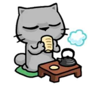 ☕ c2556396 Katze, Tee, Kawaii, Süß, Entspannen, Ruhig, Meditation, Zen telegram sticker