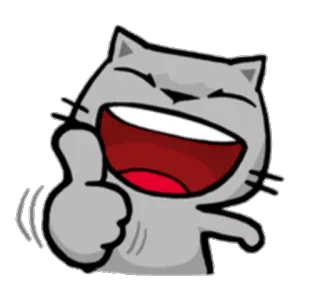 👍 f7536623 Katze, Daumen hoch, Okay, Fröhlich, Lustig telegram sticker