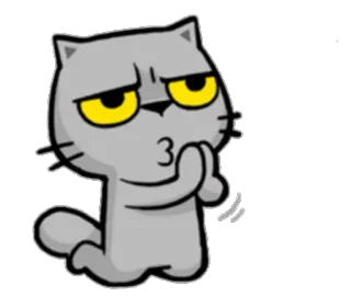 🙏 fb262f81 Katze, Cartoon, Tier, Sticker, grau, lustig telegram sticker