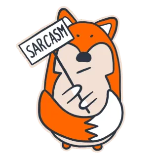 😏 0fa74339 SARCASM zorro, sarcasmo, humor, gracioso, animal, dibujos animados, chiste, ironía telegram sticker