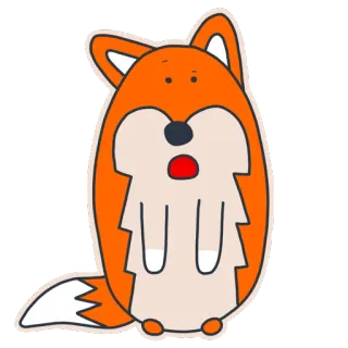 😯 151f00a1 zorro, dibujos animados, animal, pegatina, mono, kawaii telegram sticker